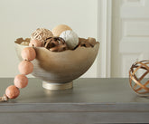 Warmstead Furniture - Ashley Furniture - Maura Bowl - Bowl / Antique Gold Finish - A2000594